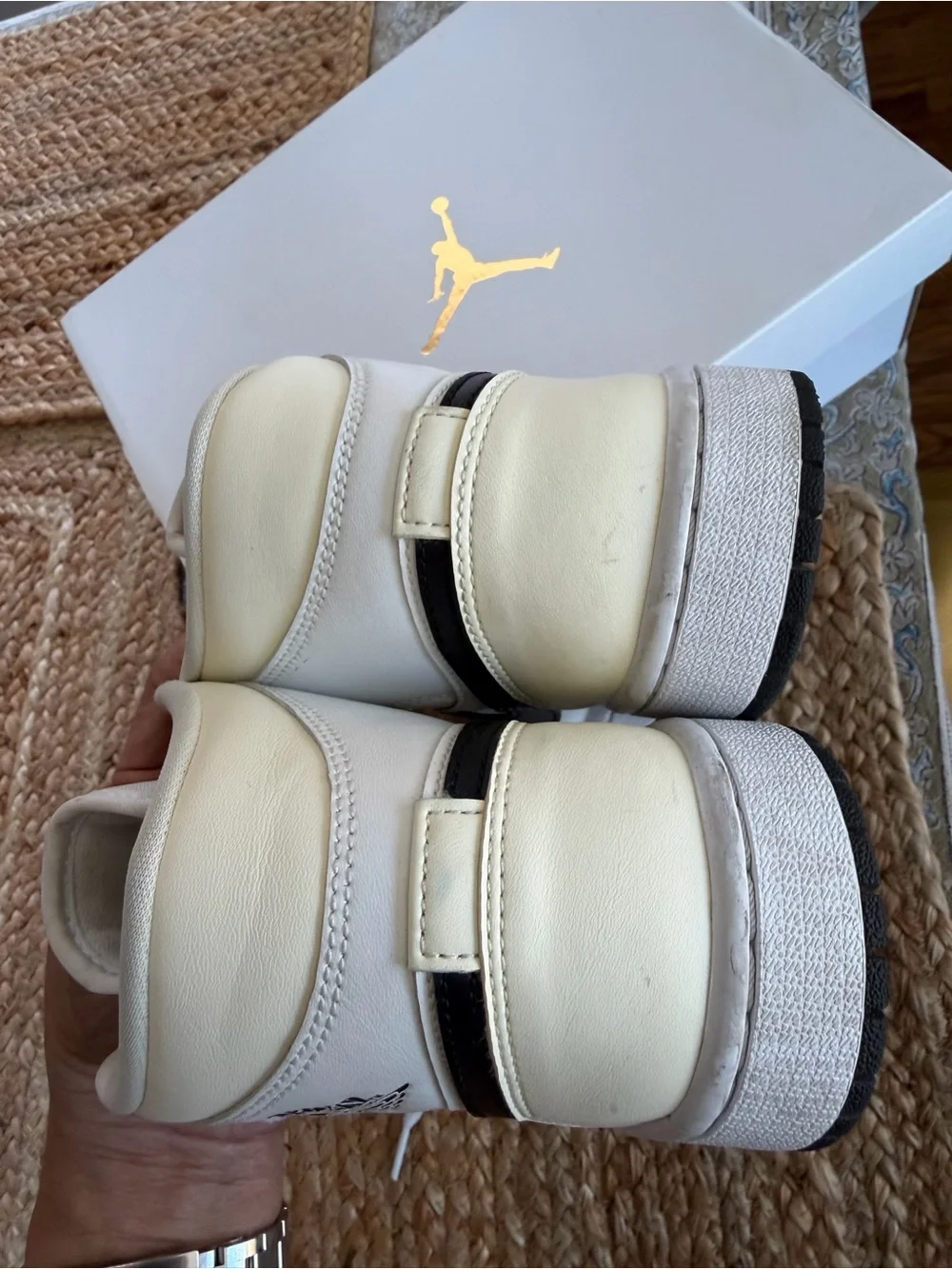 Jordan 1 Mid Coconut Milk with Black Swoosh